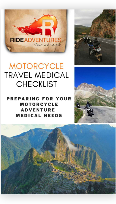 Motorcycle travel medical checklist